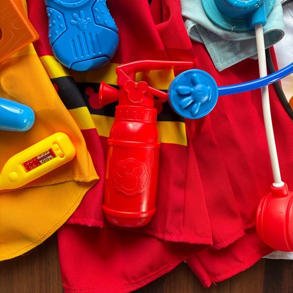Disney Mickey Mouse Kids Dress Up Set Firefighter Doctor Construction 3 Costumes - Picture 3 of 10